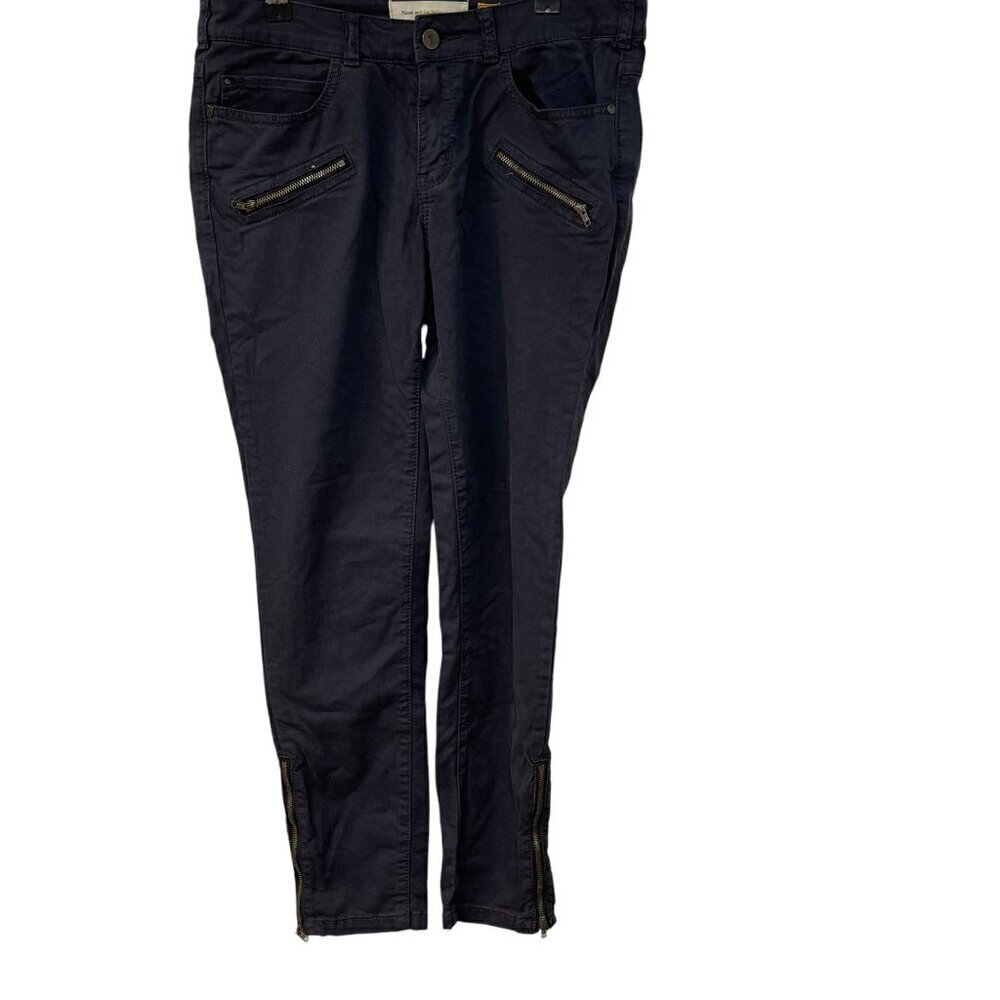 Anthropologie Pilcro Women Jeans Size 29 Charcoal Serif Mid-Rise Zip Moto Skinny